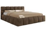 POLSTERBETT NIRA CLASSIC 200/200 - Braun Velvet - ohne Matratze