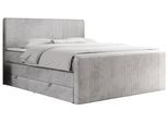 BOXSPRINGBETT KING DOREN 200/200 Hellgrau Velvet - H3
