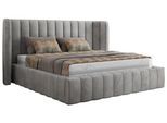 POLSTERBETT GOLETTA CLASSIC 180/200 - Hellgrau Velvet - Schaum-Matratze