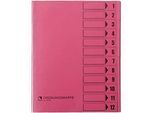 bene Ordnungsmappe m. Schutzumschlag, Pendarec-Karton, recycling, rosa, 12-tlg.