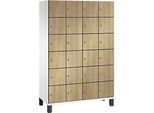 C+P Schliessfachschrank Cambio, 4 Abteile, 24 Fächer, mit Sockel, B 1200 x T 525 x H 1980 mm, verkehrsweiss