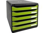 Exacompta Big Box Plus Aquarel sortiert, 5 offene Schubladen A4/A4+/24x32, leise, Sicherheitsstopp, stapelbar