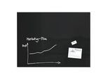 SIGEL Glas-Whiteboard Artverum, Ecken gefasert/poliert, magnetisch, inkl. 3 x Neodym-Magnete, B 1200 x T 18 x H 900 mm, ESG, schwarz
