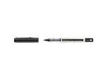 Faber Castell Tintenroller Free Ink Micro, Schreibfarbe schwarz, Strichstärke 0,5 mm, mit Sichtfester und Metallclip, Recycling-Kunststoff, 1 Stück