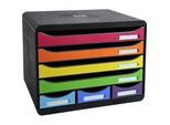 Exacompta STOREBOX Iderama Regenbogen, 7 offene Schubladen A4+ quer, 27 cm tief, leise Auszüge, Sicherheitsstopp, 25 Jahre