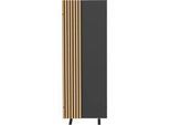 Raumteiler Oxford, mit Akustikschutz, verkettungsfähig, B 600 x T 30 x H 1650 mm, Filz/Holz/Stahl, anthrazit/helles Eiche-Dekor