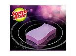 Scotch-Brite™ Glaskeramik-Reinigungsschwamm - chemikalienfrei - kratz- und spülmaschinenfest - L 80 x B 80 mm - Schaumstoff - lila - 3 Stück