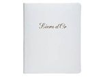 Exacompta Gästebuch Alpillez Weiss, Echtleder 26x22 cm, 70 Blatt blanko, Vergé 110 g/m², Goldschnitt, Geschenkbox