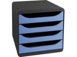 Schubladenbox Big Box Iderama Eisblau, 4 offene Schubladen, A4/A4+/24x32 cm, leise, Sicherheitsstopp