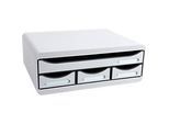 Exacompta TOOLBOX Lichtgrau, Ablagemodul A4+ mit 4 Schubladen, 27 cm tief, 13,5 cm hoch, stapelbar, 25 Jahre