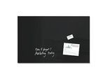 SIGEL Glas-Whiteboard Artverum, Ecken gefasert/poliert, magnetisch, inkl. 2 x Neodym-Magnete, B 1000 x T 15 x H 650 mm, ESG, schwarz