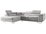 ECKSOFA GUSTAW L Hellgrau Velvet Links Seite