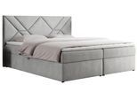 BOXBETT NEOMI 160/200 - Hellgrau Strukture - H3 - Topper T25