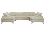 WOHNLANDSCHAFT PABLO U Schenille grob gewebt Creme