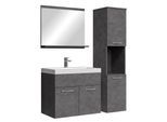 BADMÖBEL-SET Montreal 4 Teile Dunkel Grau - 60 x 35 x 51 cm