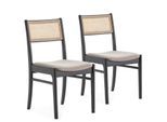 STUHL-SET 2 Vilma Schwarz Wash, Massivholz