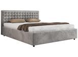 POLSTERBETT PAVO CLASSIC 160/200 - Hellgrau Velvet - ohne Matratze