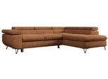 ECKSOFA PEDRO L Orange Struktur - Rechts Seite