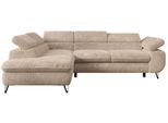 ECKSOFA PETER L Beige Plüsch - Links Seite