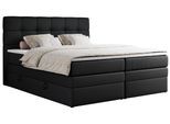 BOXSPRINGBETT ERNI KING 120/200 Schwarz Kunstleder - H4