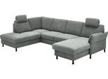 Wohnlandschaft DIE PLANBAR "ZE-EM18013 U-Form, Breite 305 cm", milan steel, B:305cm H:90cm T:200cm, 100% Polyester, Sofas, Wohnlandschaft, wahlweise mit Kopfstützen und Liegearmlehne
