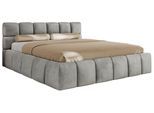 POLSTERBETT NIRA CLASSIC 180/200 - Hellgrau Velvet - Pocket-Matratze