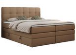 BOXSPRINGBETT LUKA KING 140/200 Braun Kunstleder - H4