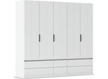Kleiderschrank OTTO HOME "Schrank Garderobe ARVEN Breiten 181/226/271cm mit Beleuchtung", weiß (alpinweiß), Schränke, Kinder, B/H/T: 226cm x 210cm x 54cm, Premium, Holzwerkstoff, Kleiderschrank, puristisches Design in Plankenoptik mit Metallgriffen MADE IN GERMANY, B:226cm H:210cm T:54cm