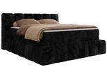 BOXSPRINGBETT NIRA KING 160/200 Schwarz Plüsch - H3