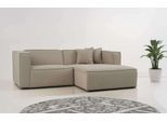 Ecksofa OTTO HOME "Tammie", beige (sand), B:222cm H:73cm T:154cm, 100% Polyester, Sofas, Ecksofa, Breite 222 cm, Webstoff fein, bodentief, mit Wellenunterfederung