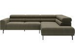 Ecksofa "Tossa, Modernes Design trifft smarte Funktione, Breite 273 cm", braun (oliv), B:276cm H:71cm T:219cm, 100% Polyester, SCHÖNER WOHNEN-KOLLEKTION, Sofas, Ecksofa, Motorischer Sitzvorzug, Kopfteil-Funktion & Saugroboter-Höhe