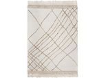 Teppich FLAIR RUGS "ASTERA Boucle-Effekt Hoch-Tief-Flor", beige (natur), B:160cm H:2mm L:230cm, Baumwolle, Kunstfaser, Wolle, Teppiche, Teppich, Teppich, Wohnzimmer, Schlafzimmer, Esszimmer