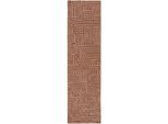 Teppich FLAIR RUGS "Kylo", terrakotta, B:80cm H:12mm L:300cm, Kunstfaser, Teppiche, Teppich, Hoch-niedriger Flor in Wolle-Optik