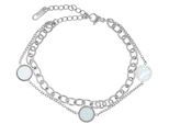 Armband ADELIA´S "Damen Armband aus Edelstahl mit Perlmutt 17 cm", silber, Armbänder, Damen, 17cm, Edelstahl, Armband, Ideal als Geschenk für besondere Anlässe