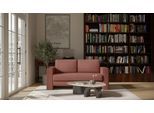 BRUNO Schlafsofa 140cm in Hazelnut Rot Braun | Kubus | stabiles Massivholz & Boxspringkomfort