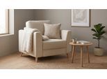 BRUNO Schlafsessel 70cm in Beige | praktische Größe | stabiles Massivholz & Boxspringkomfort