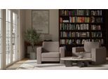 BRUNO Schlafsessel 70cm in Taupe Grau-Beige | praktische Größe | stabiles Massivholz & Boxspringkomfort