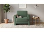 BRUNO Schlafsessel 70cm in Grün | praktische Größe | stabiles Massivholz & Boxspringkomfort