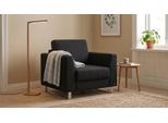 BRUNO Schlafsessel 70cm in Schwarz | praktische Größe | stabiles Massivholz & Boxspringkomfort