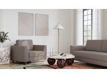 BRUNO Schlafsessel 70cm in Taupe Grau-Beige | praktische Größe | stabiles Massivholz & Boxspringkomfort
