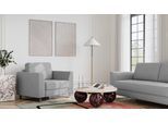 BRUNO Schlafsessel 70cm in Silver Grey Grau | praktische Größe | stabiles Massivholz & Boxspringkomfort