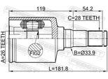 FEBEST Gelenksatz, Antriebswelle 2111ca2lh Vorderachse links für Ford