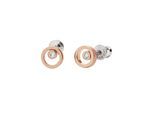 Paar Ohrstecker SKAGEN "Schmuck Geschenk Edelstahl Ohrringe ELIN", rosa (edelstahlfarben, roségoldfarben, kristallweiß, kristallweiß), Ohrringe, Damen, 8mm, Edelstahl, Ohrstecker, mit Zirkonia (synth.)