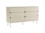 Xora Sideboard , Seidengrau , Metall, Holzwerkstoff , 6 Schublade(n) Schubladen , 150x85x40 cm , Kleinmöbel, Kommoden, Sideboards