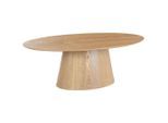 Mid.you Couchtisch Lima, Eiche, Holz, Holzwerkstoff, Eiche, furniert, oval, Säule, 60x40x110 cm, Wohnzimmer, Wohnzimmertische, Couchtische