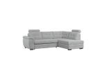 Ondega , Hellgrau , Textil , L-Form , 251x183 cm , Made in Europe , Bettkasten erhältlich, Liegefunktion, Schlafen auf Sitzhöhe, Bettfunktion erhältlich, Rücken echt , Wohnzimmer, Sofas & Couches, Schlafsofas, Ecksofas mit Schlaffunktion