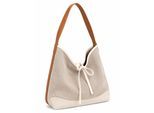 Schultertasche TONI & FRIENDS "Murnau", Mädchen, Gr. B/H/T: 36cm x 28cm x 13cm onesize, braun, Leinen, Taschen Schultertasche, Leinen Stoff Tasche