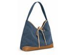 Schultertasche TONI & FRIENDS "Murnau", Mädchen, Gr. B/H/T: 36cm x 28cm x 13cm onesize, blau, Leinen, Taschen Schultertasche, Leinen Stoff Tasche