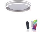 LED Deckenleuchte "Q-VITO", stahlfarben, 1, Ø 40cm, 1 Stk., NEUHAUS Q SMART HOME LIGHTS, Leuchten, LED Deckenleuchte
