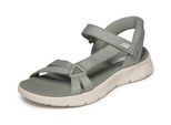 Sandale SKECHERS "GO WALK FLEX SANDAL-ILLUMINATE", Damen, Gr. 35, sage, oliv, Textil, Strukturmuster, Schuhe Sandale, Sandalette, Trekking Sandale mit Gogo Mat Fußbett
